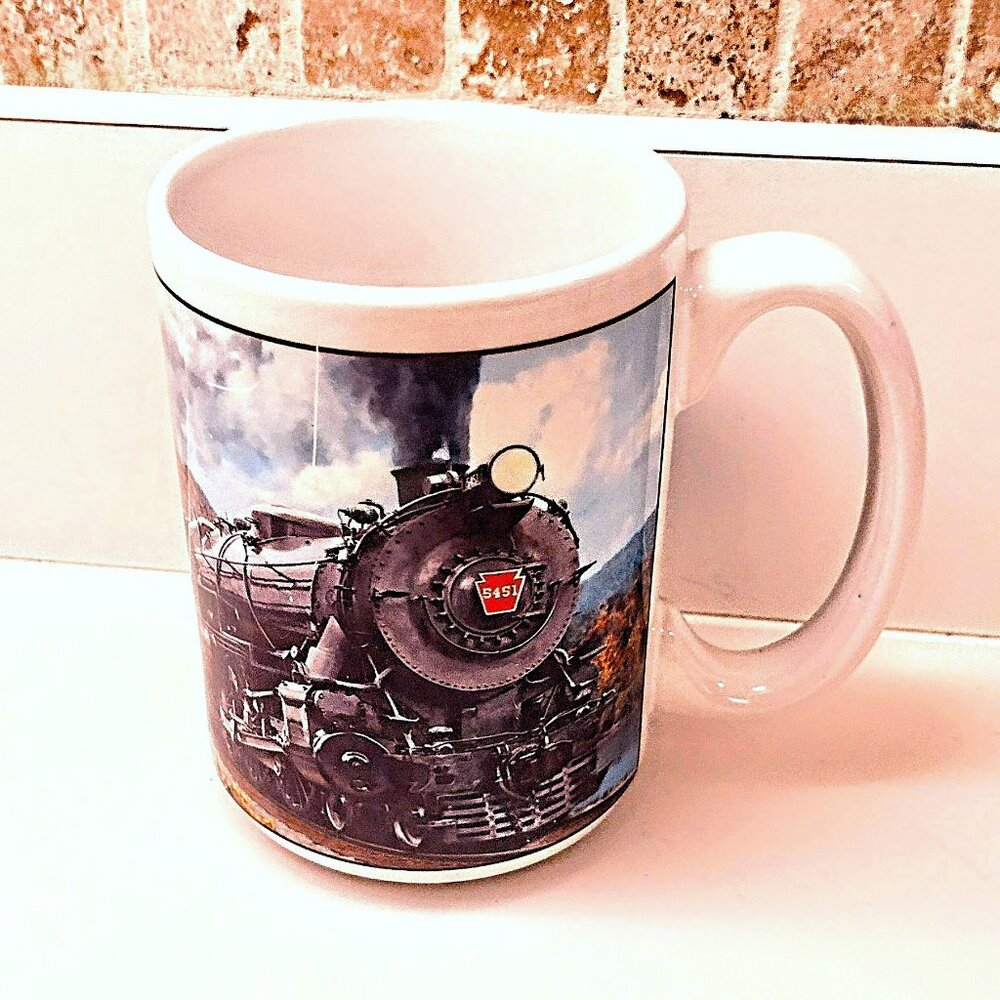 Vintage Pennsylvania RR Ceramic Mug (12 Oz) ~ 4-6-2 K4 Pacific, Locomotive #5451
